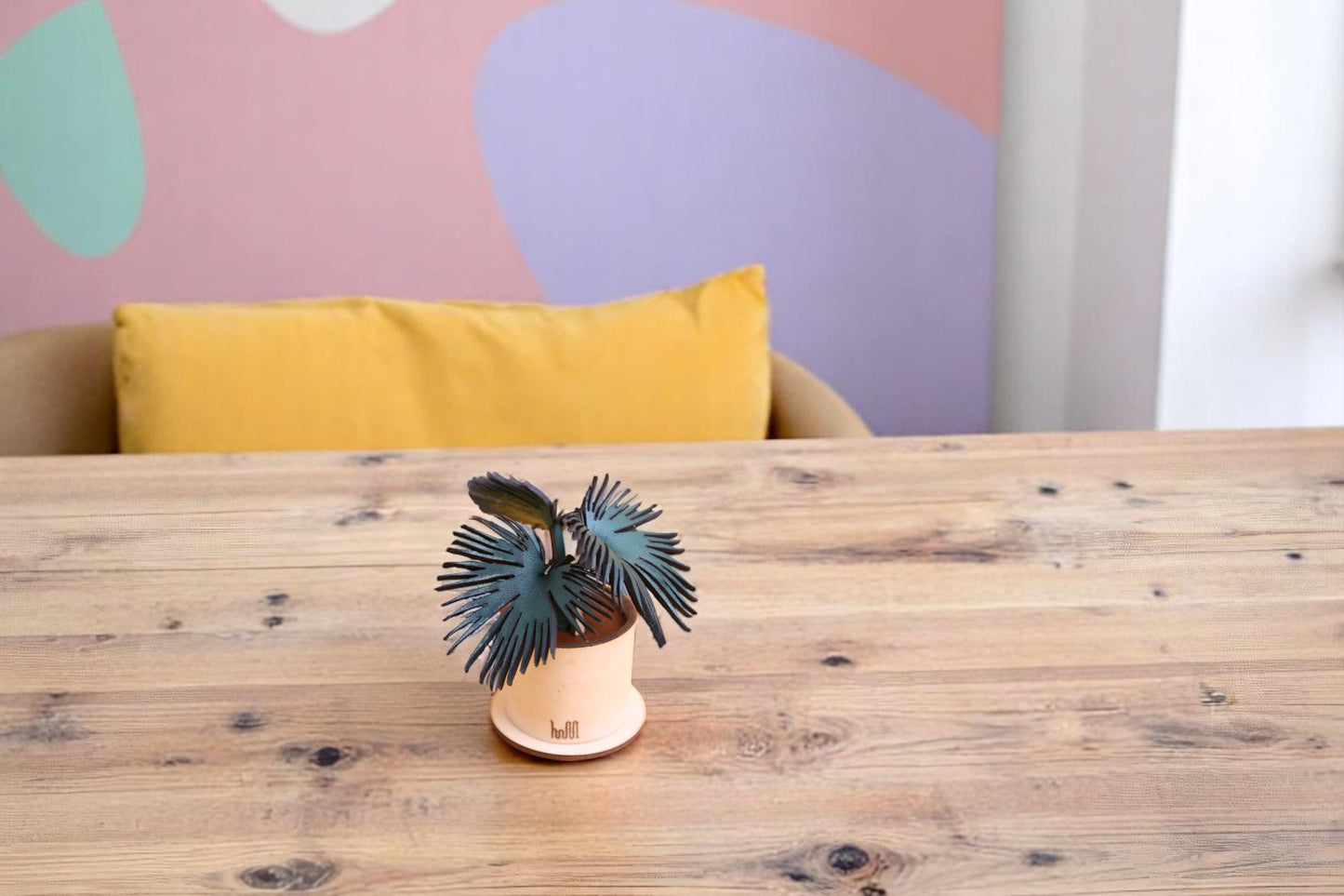 Handcrafted Leather Planter – Mini Palm Tree Style– Mini Jewelry Box or Diffuser, Botanical Gift Decor/Made in USA