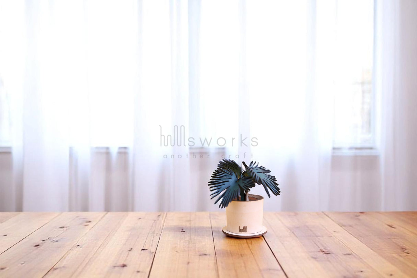 Handcrafted Leather Planter – Mini Palm Tree Style– Mini Jewelry Box or Diffuser, Botanical Gift Decor/Made in USA