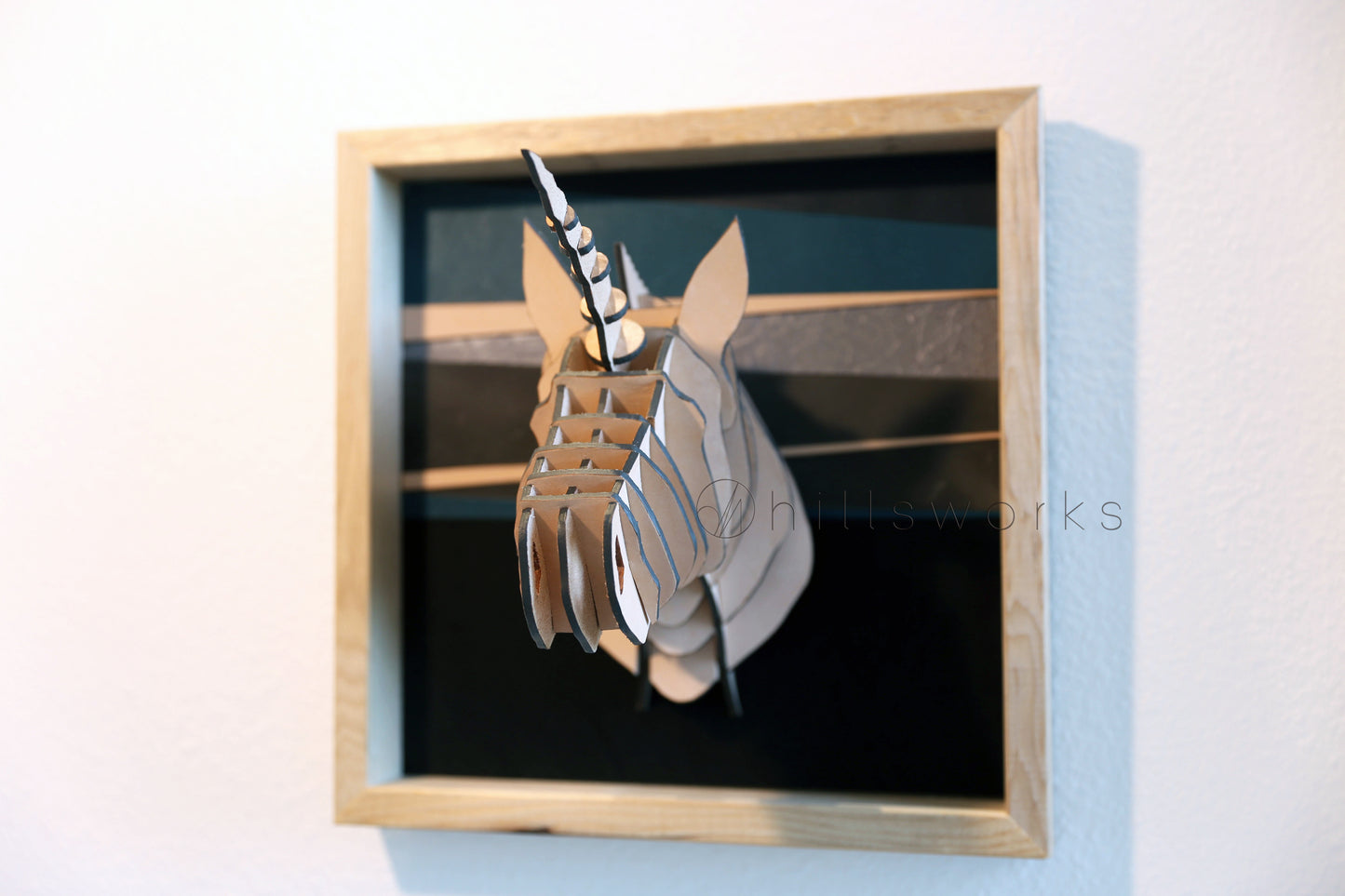 Unicorn hunting trophy/100% handcrafed leather artwork-Leather wall art-Leather unicorn