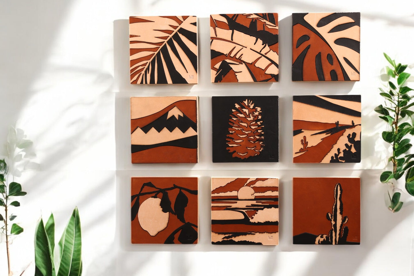 Handcrafted Leather botanical Wall Art, Artistic Handmade Pine cone Decor for house, Ideal Gift for Nature Enthusiasts