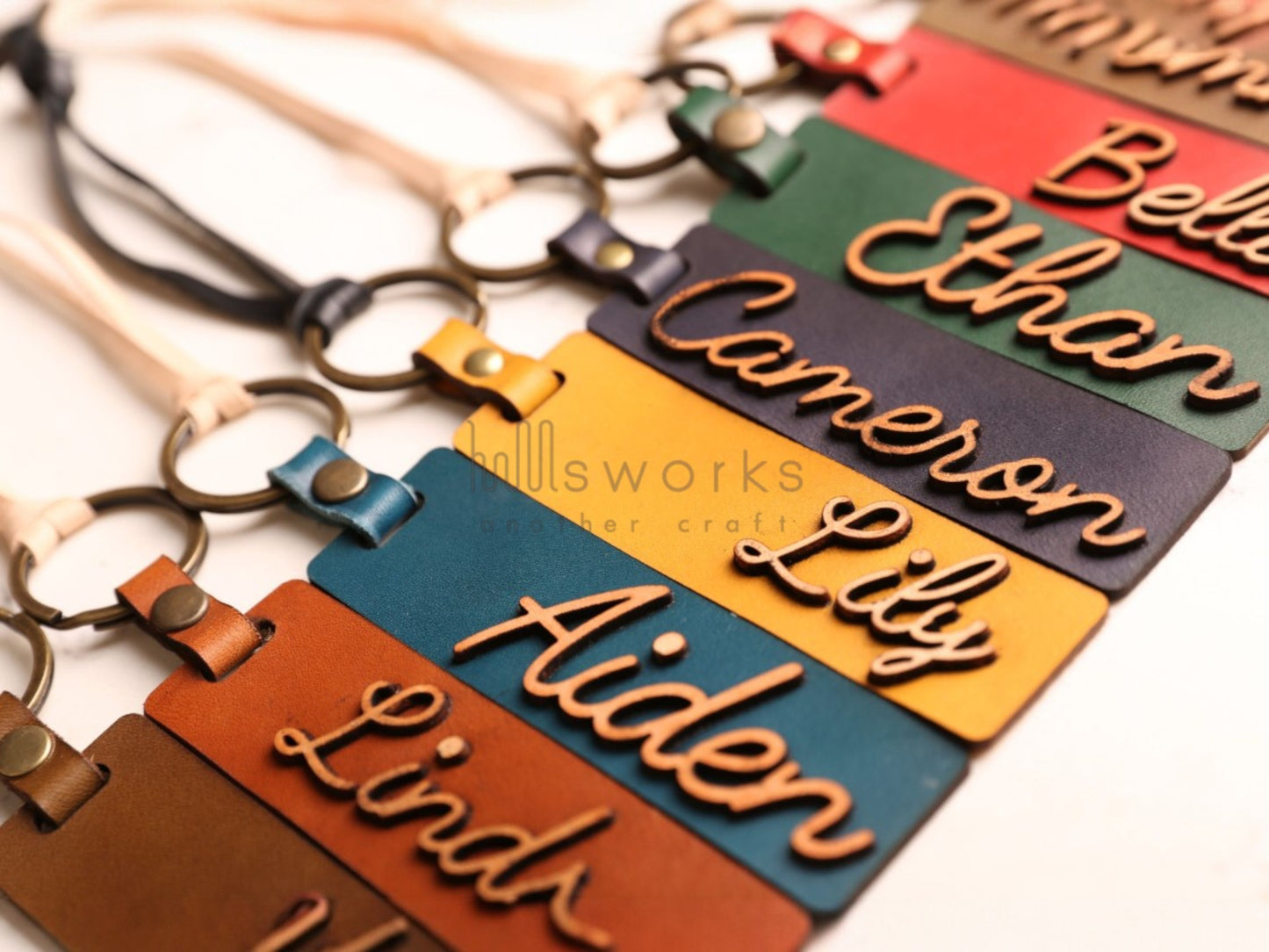Unique Engraved Leather Keychain Bag Charm, Personalized Accessory for Keys or Bags, Thoughtful Gift for Any Occasion