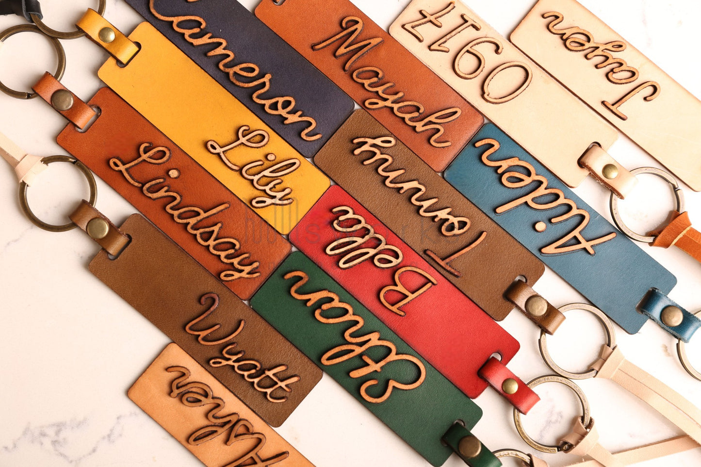 Unique Engraved Leather Keychain Bag Charm, Personalized Accessory for Keys or Bags, Thoughtful Gift for Any Occasion
