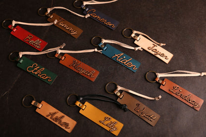 Unique Engraved Leather Keychain Bag Charm, Personalized Accessory for Keys or Bags, Thoughtful Gift for Any Occasion