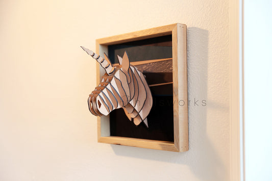 Unicorn hunting trophy/100% handcrafed leather artwork-Leather wall art-Leather unicorn