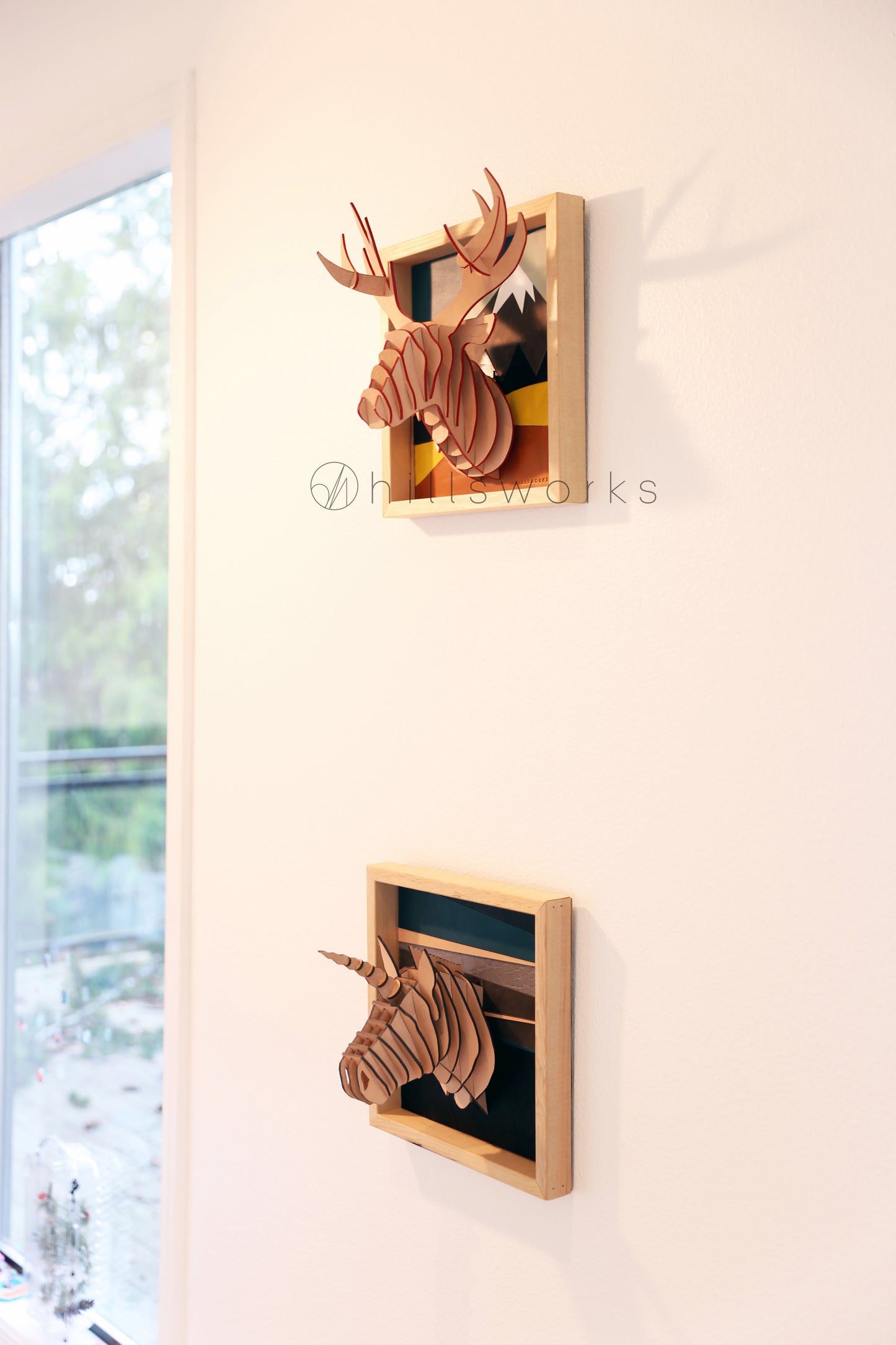 Unicorn hunting trophy/100% handcrafed leather artwork-Leather wall art-Leather unicorn