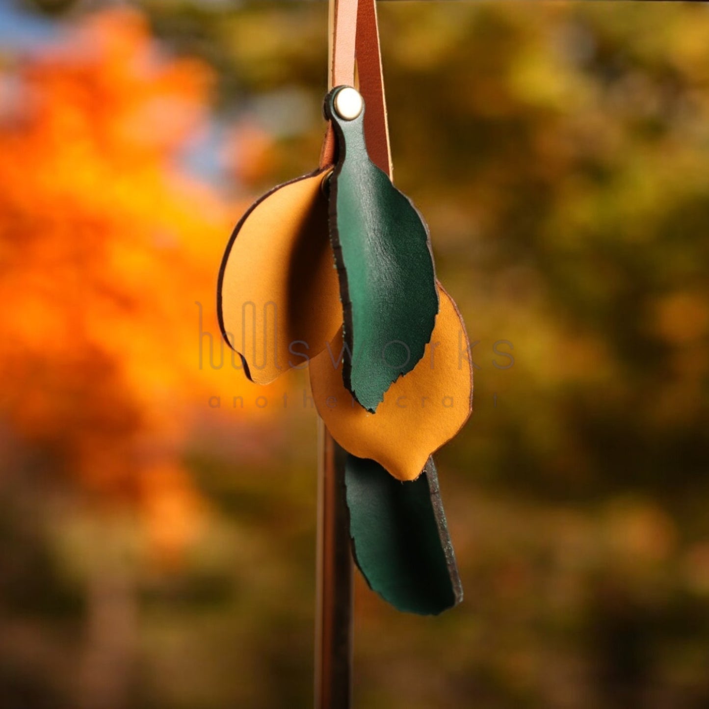 Handcrafted Lemon tree Italian Leather Bag Charm