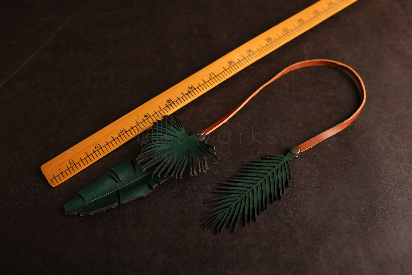 Handcrafted Tropical leaves bag charm/Palm tree leaf/banana leaf
