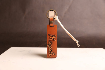 Unique Engraved Leather Keychain Bag Charm, Personalized Accessory for Keys or Bags, Thoughtful Gift for Any Occasion