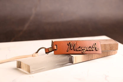 Unique Engraved Leather Keychain Bag Charm, Personalized Accessory for Keys or Bags, Thoughtful Gift for Any Occasion