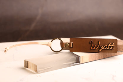 Unique Engraved Leather Keychain Bag Charm, Personalized Accessory for Keys or Bags, Thoughtful Gift for Any Occasion