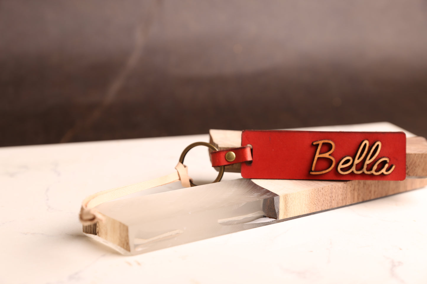 Unique Engraved Leather Keychain Bag Charm, Personalized Accessory for Keys or Bags, Thoughtful Gift for Any Occasion