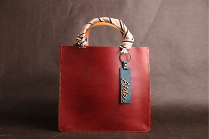 Unique Engraved Leather Keychain Bag Charm, Personalized Accessory for Keys or Bags, Thoughtful Gift for Any Occasion