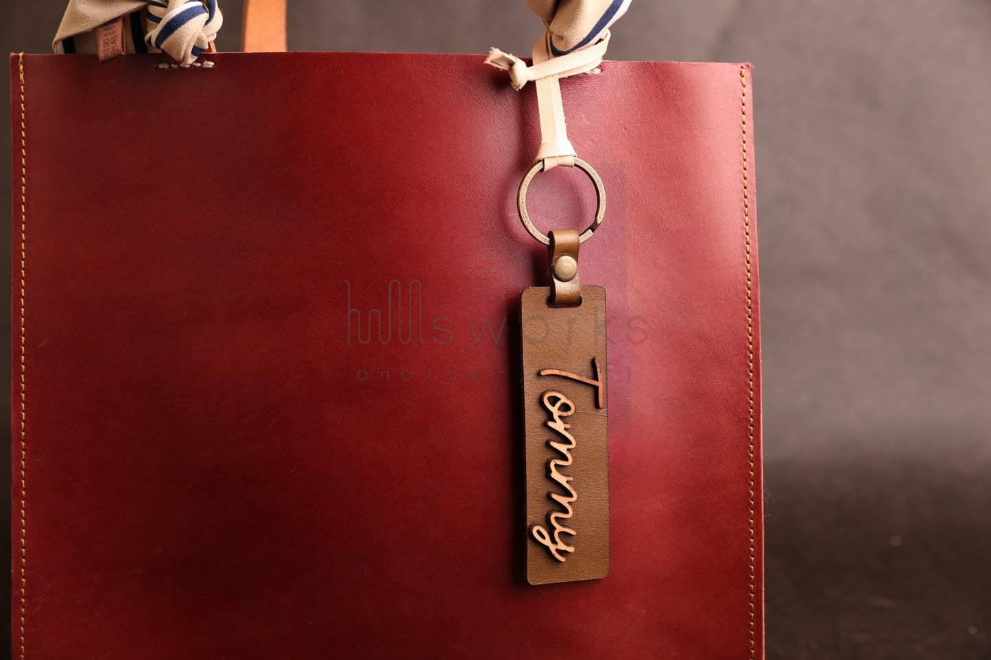 Unique Engraved Leather Keychain Bag Charm, Personalized Accessory for Keys or Bags, Thoughtful Gift for Any Occasion