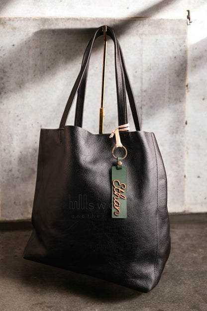 Unique Engraved Leather Keychain Bag Charm, Personalized Accessory for Keys or Bags, Thoughtful Gift for Any Occasion