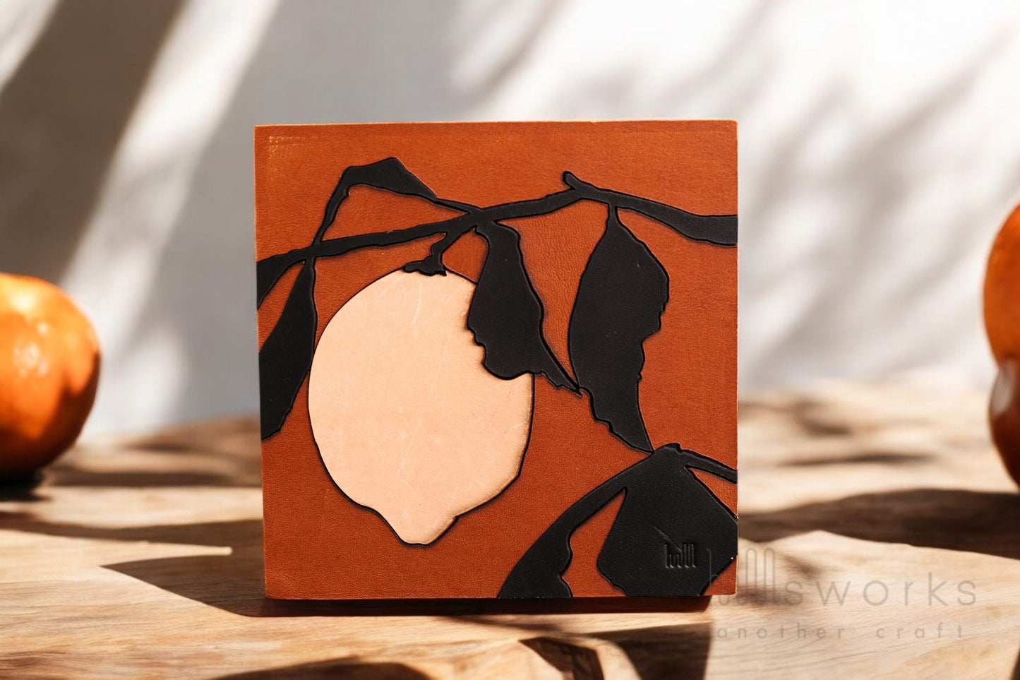 Handcrafted Leather Citrus Wall Art, Artistic Handmade Lemon tree Decor for house, Ideal Gift for Nature Enthusiasts