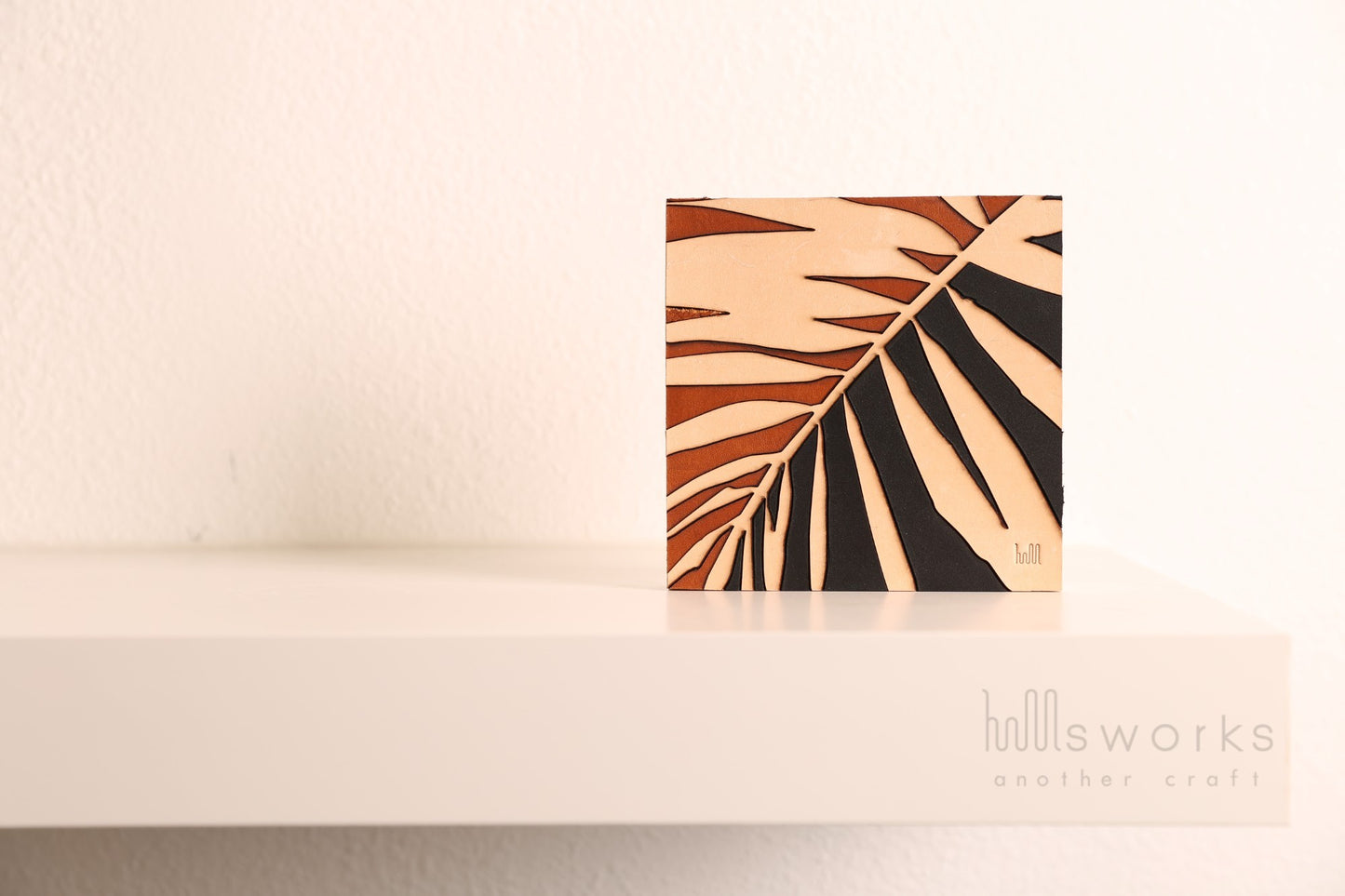 Handcrafted Leather Tropical Wall Art, Artistic Handmade Palm leaves Decor for house, Ideal Gift for Nature Enthusiasts