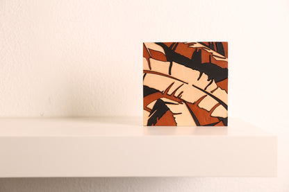 Handcrafted Leather botanical Wall Art, Artistic Handmade banana leaves Decor for house, Ideal Gift for Nature Enthusiasts