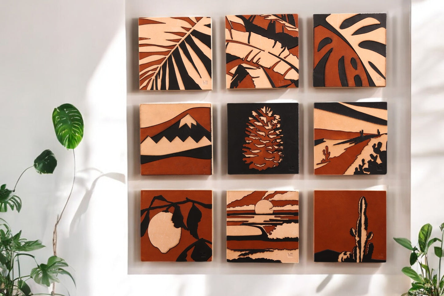 Handcrafted Leather Citrus Wall Art, Artistic Handmade Lemon tree Decor for house, Ideal Gift for Nature Enthusiasts