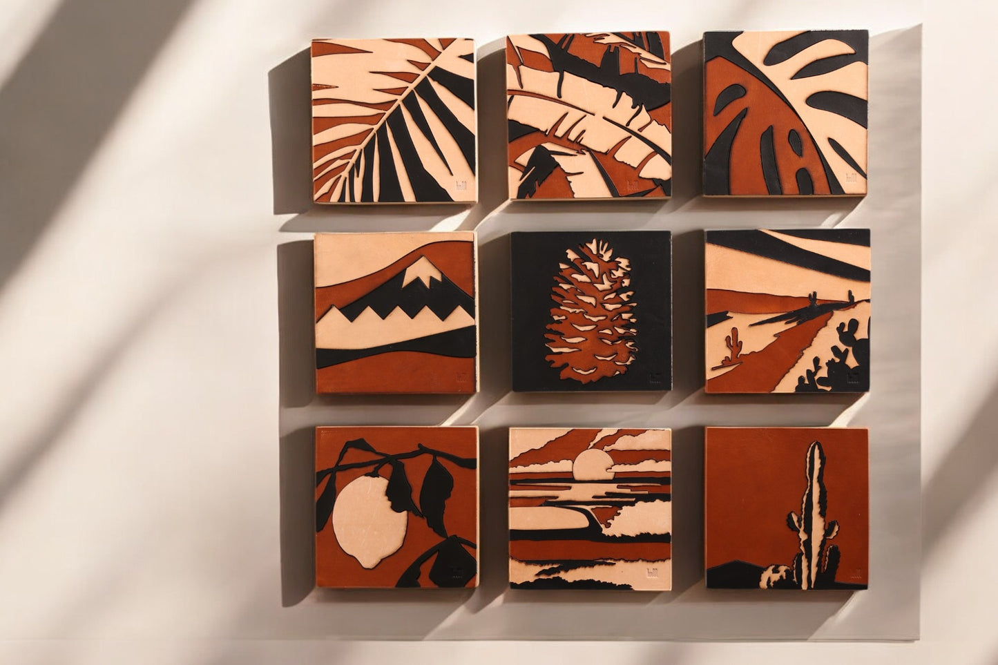Handcrafted Leather Citrus Wall Art, Artistic Handmade Lemon tree Decor for house, Ideal Gift for Nature Enthusiasts
