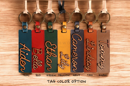 Unique Engraved Leather Keychain Bag Charm, Personalized Accessory for Keys or Bags, Thoughtful Gift for Any Occasion