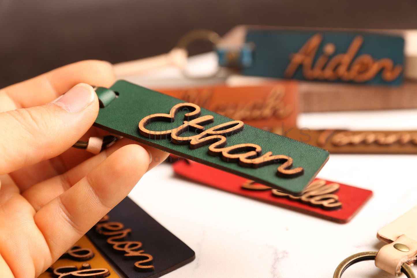 Unique Engraved Leather Keychain Bag Charm, Personalized Accessory for Keys or Bags, Thoughtful Gift for Any Occasion